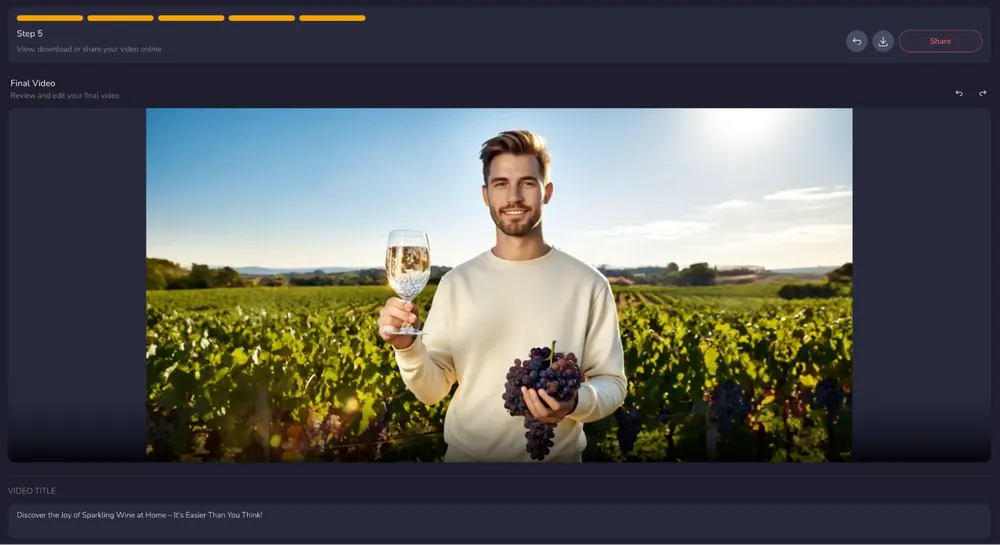 Step 5: Preview, download and share your video