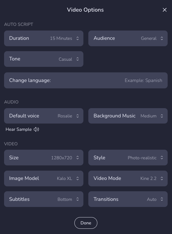 Step 5: Preview, download and share your completed video.
