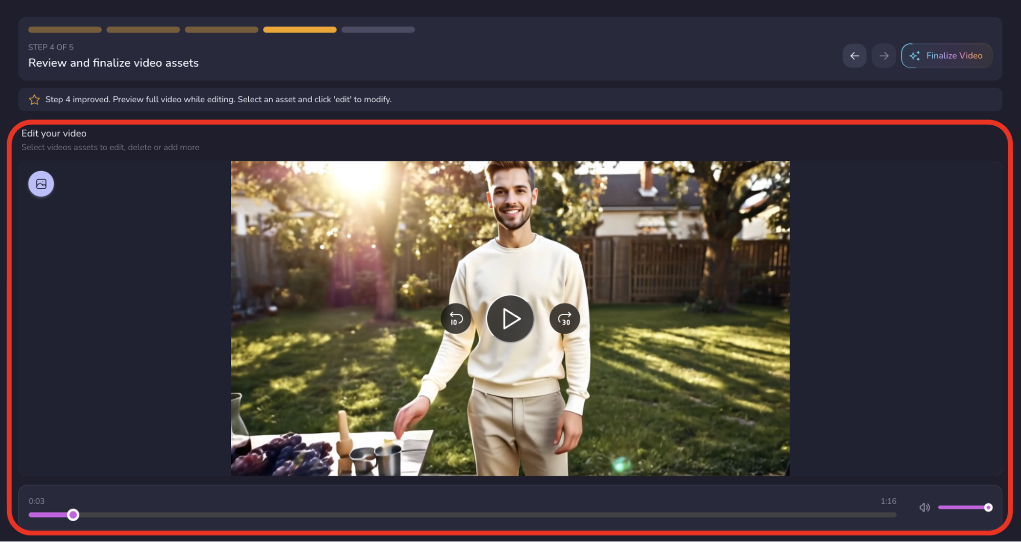 Generate Assets button