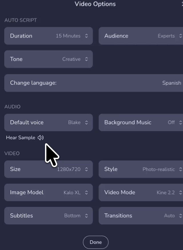 Background music settings