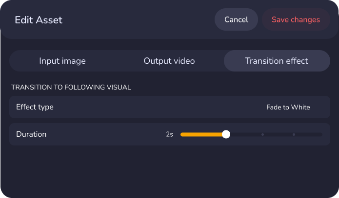 Transition Effect editor