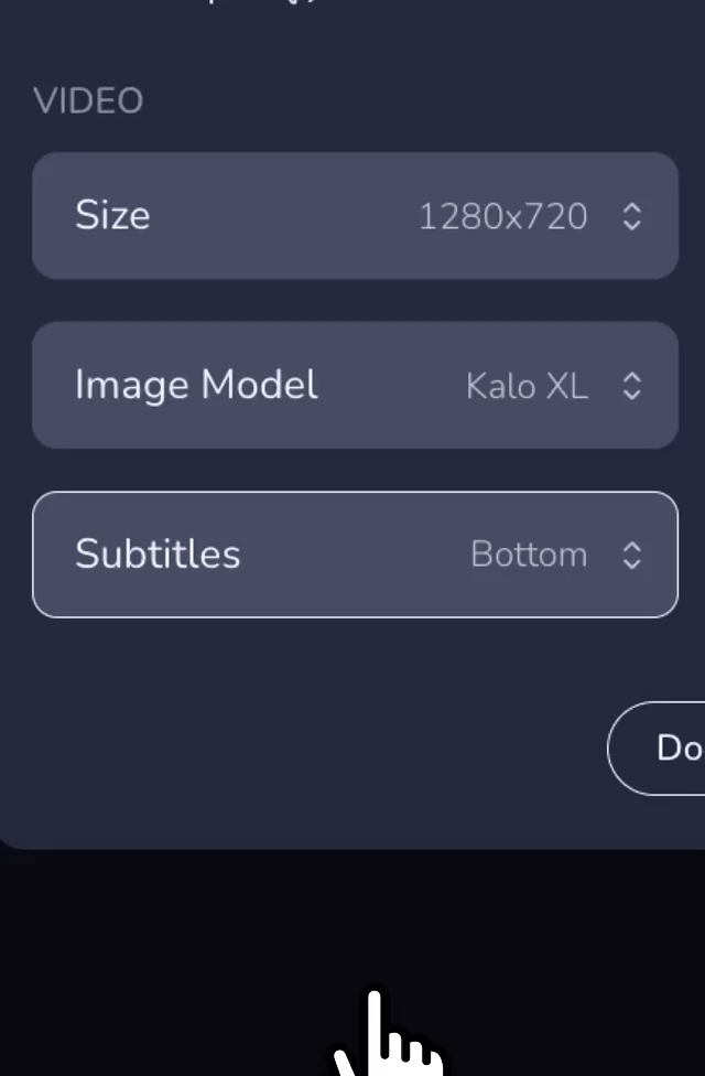 Transition effects selector